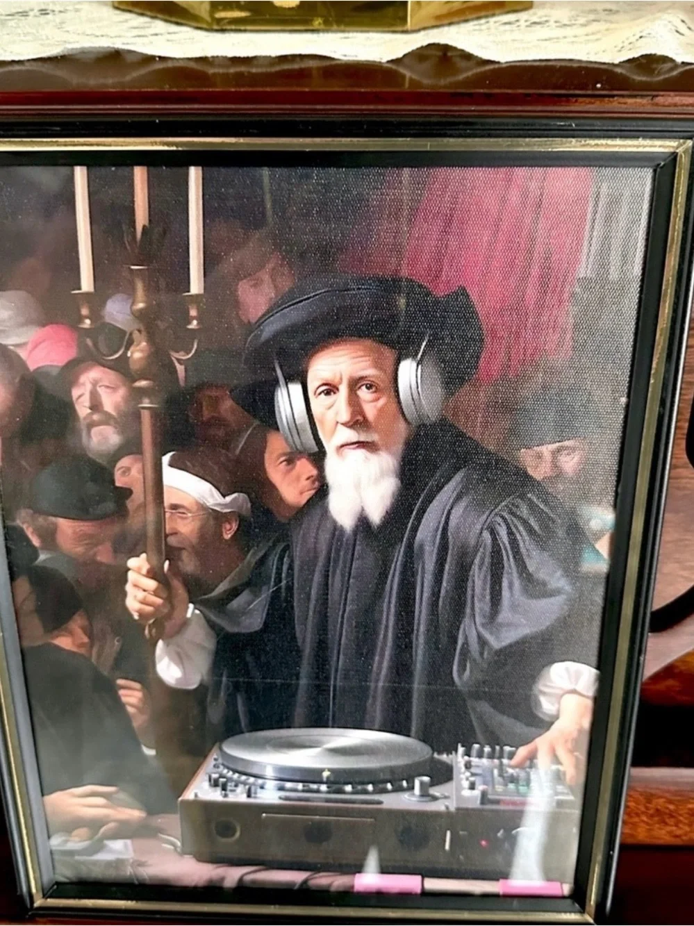Renaissance DJ Gentleman Candelabra Canvas Print Wall Art EDM Techno Dance